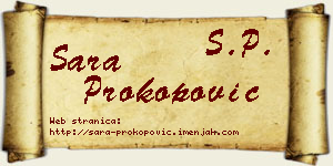 Sara Prokopović vizit kartica